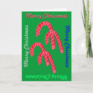 Cartes Pour Fêtes Annuelles Joyeux Sucres de canne rouges de Noël