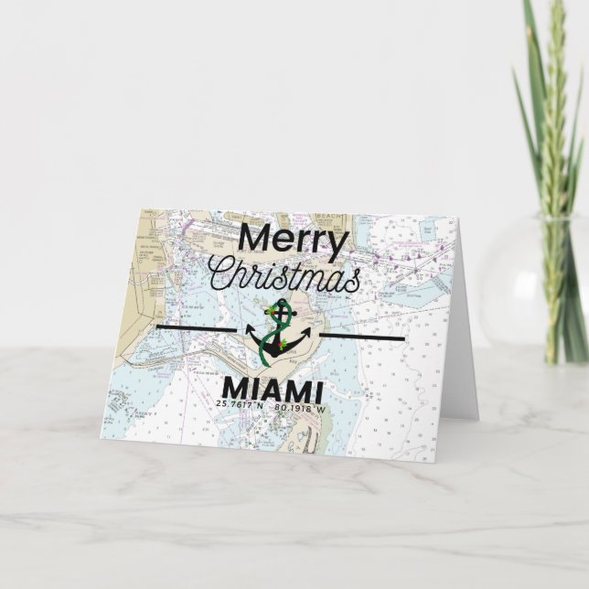 Cartes Pour Fêtes Annuelles Joyeux tableau de Noël - Miami (Devant)