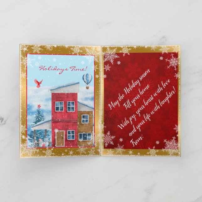 Cartes Pour Fêtes Annuelles Joyeux temps de vacances Personnaliser (Intérieur)