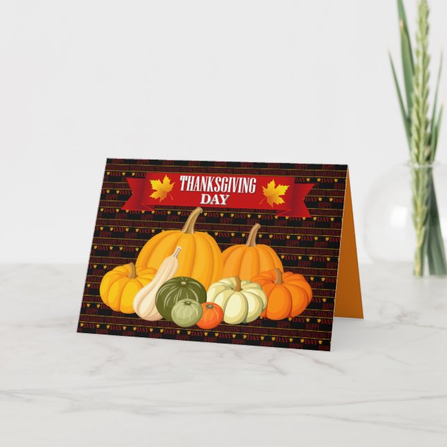 Cartes Pour Fêtes Annuelles Joyeux Thanksgiving (Devant)