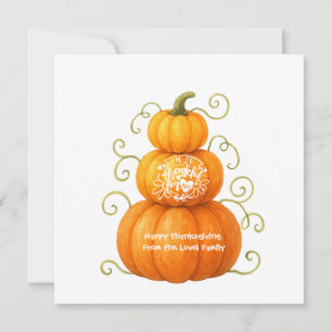Cartes Pour Fêtes Annuelles Joyeux Thanksgiving Citrouilles reconnaissantes