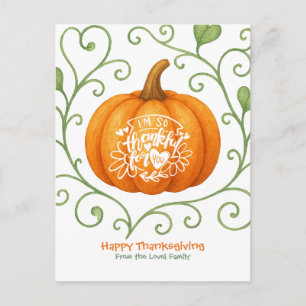 Cartes Pour Fêtes Annuelles Joyeux Thanksgiving Défilement de citrouille recon