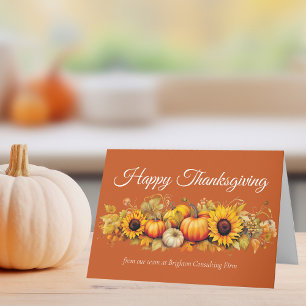 Cartes Pour Fêtes Annuelles Joyeux Thanksgiving Patch Citrouille Personnalisée