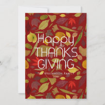 Joyeux Thanksgiving Personnalisé avec Feuilles d'A