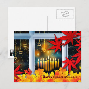 Cartes Pour Fêtes Annuelles Joyeux Thanksgivukkah. Hanoukka et Thanksgiving