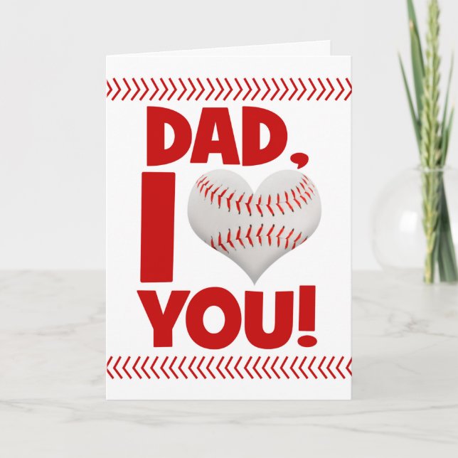 Cartes Pour Fêtes Annuelles Joyeux thème de baseball papa Fête des pères (Devant)