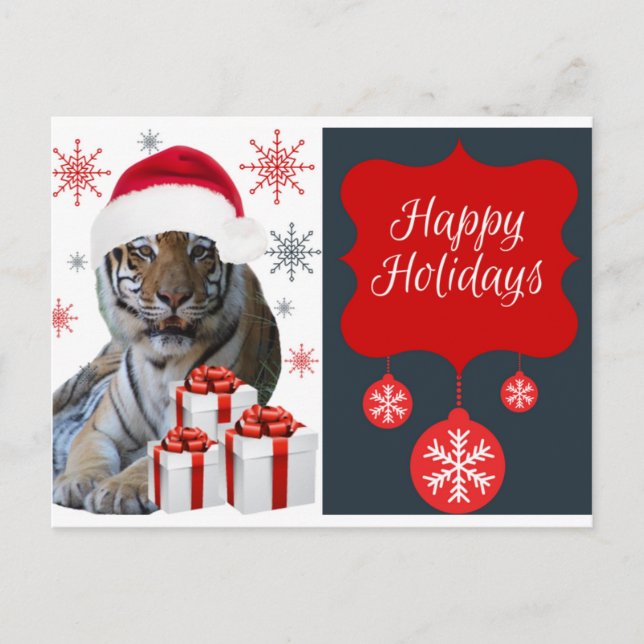 Cartes Pour Fêtes Annuelles Joyeux tigre de vacances (Devant)