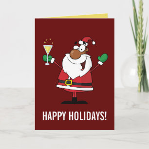 Cartes Pour Fêtes Annuelles Joyeux toast de Black Père Noël