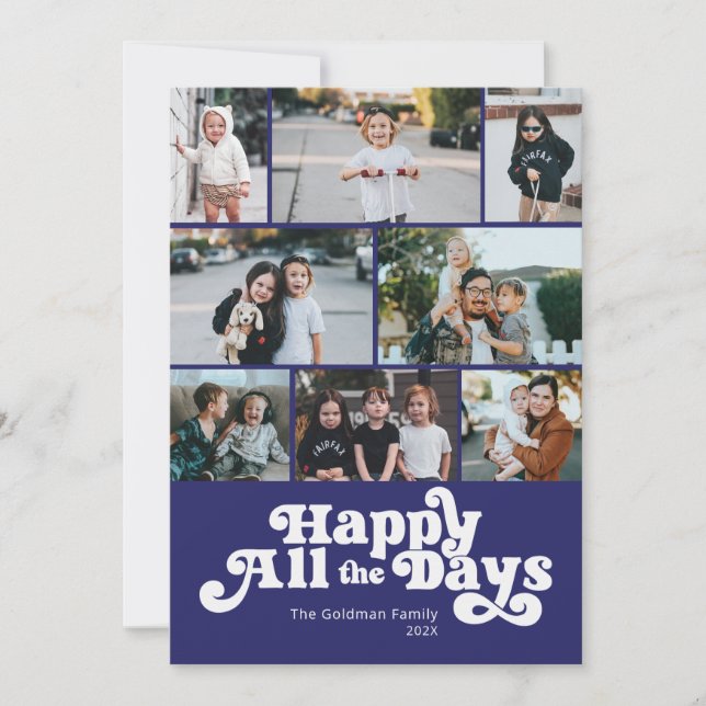 Cartes Pour Fêtes Annuelles Joyeux Tous les Jours Photo Hanukkah (Devant)