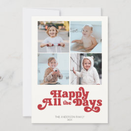 Cartes Pour Fêtes Annuelles Joyeux Tous les Jours Photo Rouge