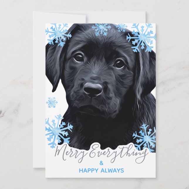Cartes Pour Fêtes Annuelles Joyeux tout Black Labrador Noël (Devant)