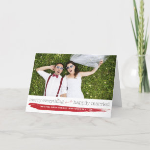 Cartes Pour Fêtes Annuelles Joyeux Tout De La Photo Joyeusement Mariée