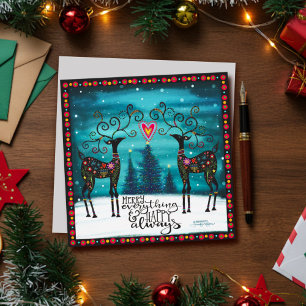 Cartes Pour Fêtes Annuelles Joyeux Tout Festif Rindeer Inspirivité