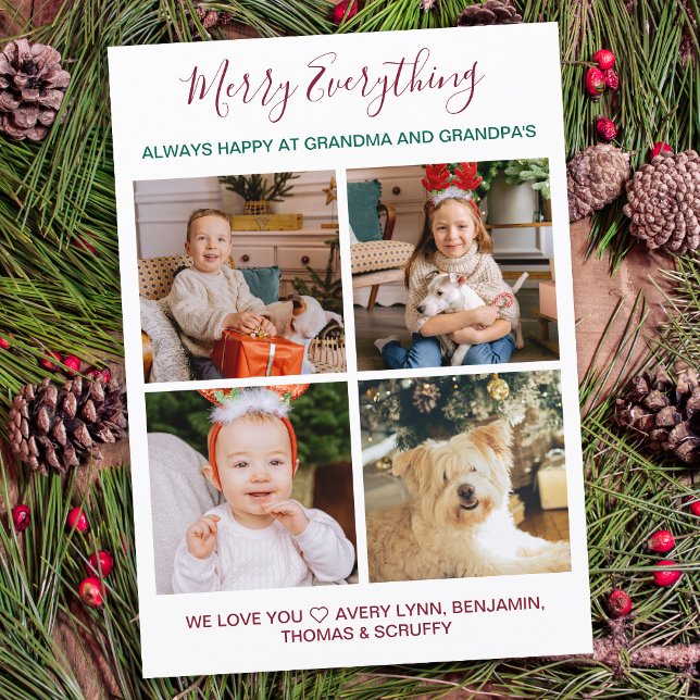 Cartes Pour Fêtes Annuelles Joyeux tout grands-parents 4 Photo Noël (Créateur téléchargé)
