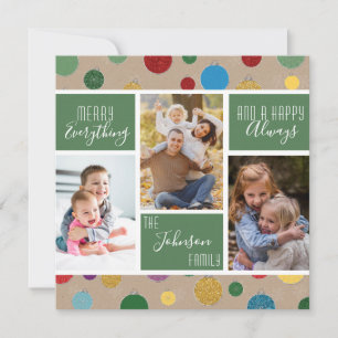 Cartes Pour Fêtes Annuelles Joyeux Tout Joyeux Toujours Rouge Photo Collage