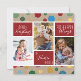 Cartes Pour Fêtes Annuelles Joyeux Tout Joyeux Toujours Rouge Photo Collage