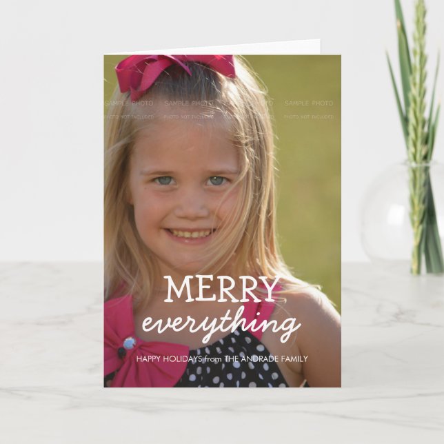 Cartes Pour Fêtes Annuelles Joyeux tout Noël Photo Vacances (Devant)
