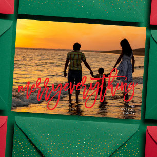 Cartes Pour Fêtes Annuelles Joyeux tout texte rouge photo
