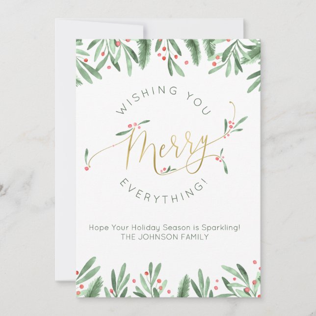 Cartes Pour Fêtes Annuelles Joyeux tout Typographie d'or Noël (Devant)