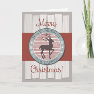 Cartes Pour Fêtes Annuelles Joyeux transporteur de courrier de Noël avec renne