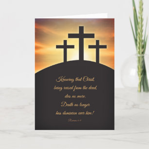 Cartes Pour Fêtes Annuelles Joyeux Trois Croix de Pâques sur le Calvaire