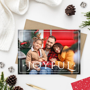 Cartes Pour Fêtes Annuelles Joyeux Twinkle Lights et étoiles Red Photo
