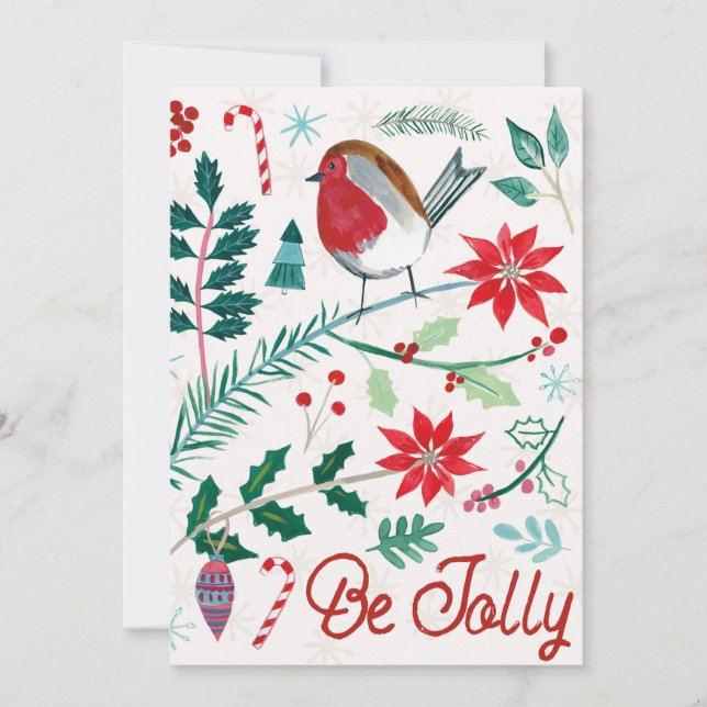 Cartes Pour Fêtes Annuelles Joyeux Vacances - Be Jolly (Devant)