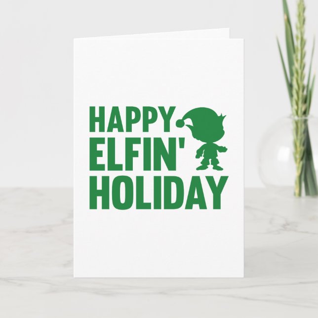 Cartes Pour Fêtes Annuelles Joyeux vacances d'Elfin (Devant)
