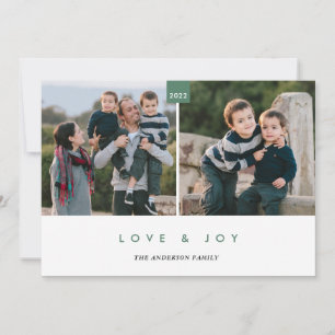 Cartes Pour Fêtes Annuelles Joyeux Vacances Moderne Minimale 2 Photo Noël