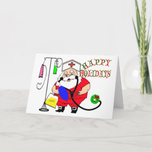 CARTES POUR FÊTES ANNUELLES JOYEUX VACANCES PÈRE NOËL CASQUETTE, IV, FOLEY, AM