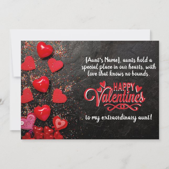 Cartes Pour Fêtes Annuelles Joyeux Valentin à ma tante (Devant)
