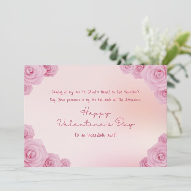 Cartes Pour Fêtes Annuelles Joyeux Valentin à ma tante (Debout devant)