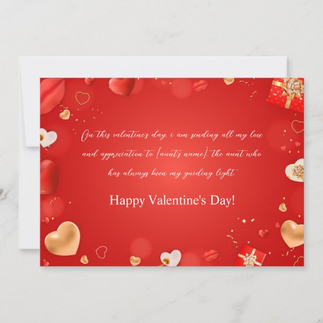 Cartes Pour Fêtes Annuelles Joyeux Valentin à ma tante (Devant)