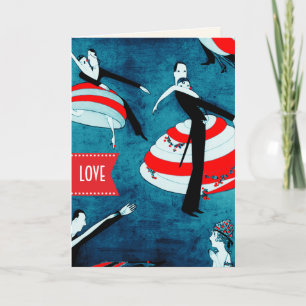 Cartes Pour Fêtes Annuelles Joyeux Valentine. Art deco greeting cards