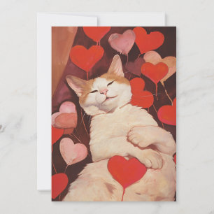 Cartes Pour Fêtes Annuelles Joyeux Valentines Chat