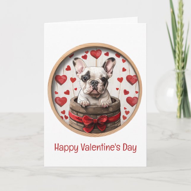 Cartes Pour Fêtes Annuelles Joyeux Valentines Day French Bulldog (Devant)