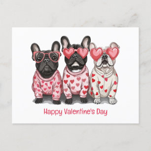 Cartes Pour Fêtes Annuelles Joyeux Valentines Day French Bulldog