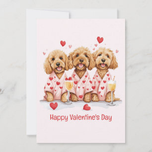 Cartes Pour Fêtes Annuelles Joyeux Valentines Day Goldendoodle Dogs