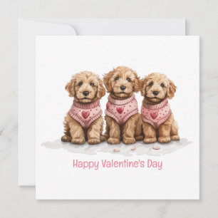 Cartes Pour Fêtes Annuelles Joyeux Valentines Day Goldendoodle Dogs
