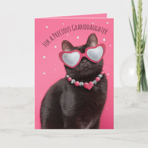 Cartes Pour Fêtes Annuelles Joyeux Valentines Day Grand-fille Funny Kitty Chat