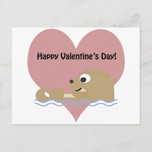 Cartes Pour Fêtes Annuelles Joyeux Valentines Day Otter