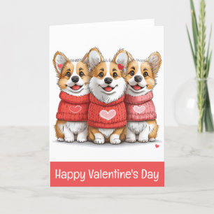 Cartes Pour Fêtes Annuelles Joyeux Valentines Day Pembroke Welsh Corgi Chiens
