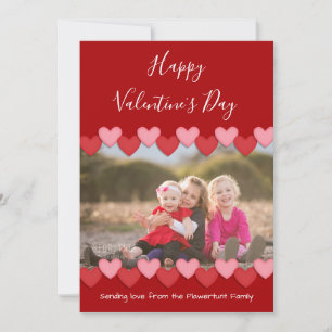 Cartes Pour Fêtes Annuelles Joyeux Valentines Day Red Family Photo