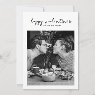 Cartes Pour Fêtes Annuelles Joyeux Valentines. Écriture moderne en noir et bla