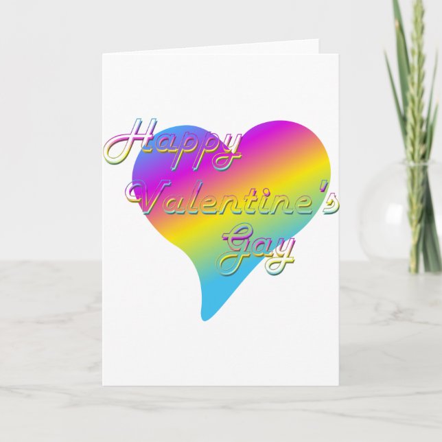 Cartes Pour Fêtes Annuelles Joyeux Valentine's Gay (Devant)