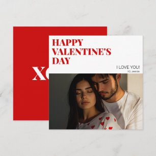 Cartes Pour Fêtes Annuelles Joyeux Valentines Jour Couple Photo Love XOXO