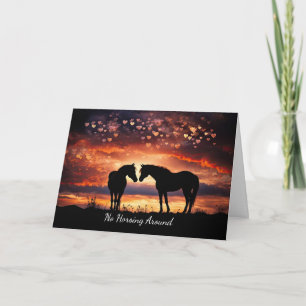 Cartes Pour Fêtes Annuelles Joyeux Valentines Jour Cute et amusant Cheval Coeu