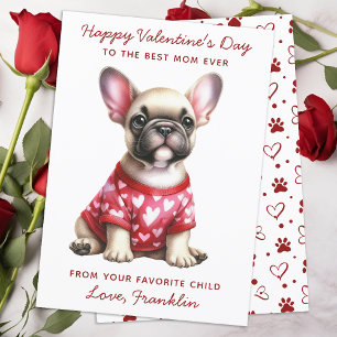 Cartes Pour Fêtes Annuelles Joyeux Valentines Jour Du Chien Français Bulldog