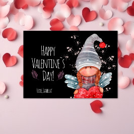 Cartes Pour Fêtes Annuelles Joyeux Valentines Jour Fille Gnome Avec Pun Coeur