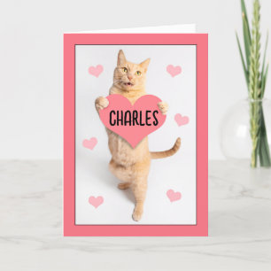 Cartes Pour Fêtes Annuelles Joyeux Valentines Jour Personnalisé Nom Cute Orang